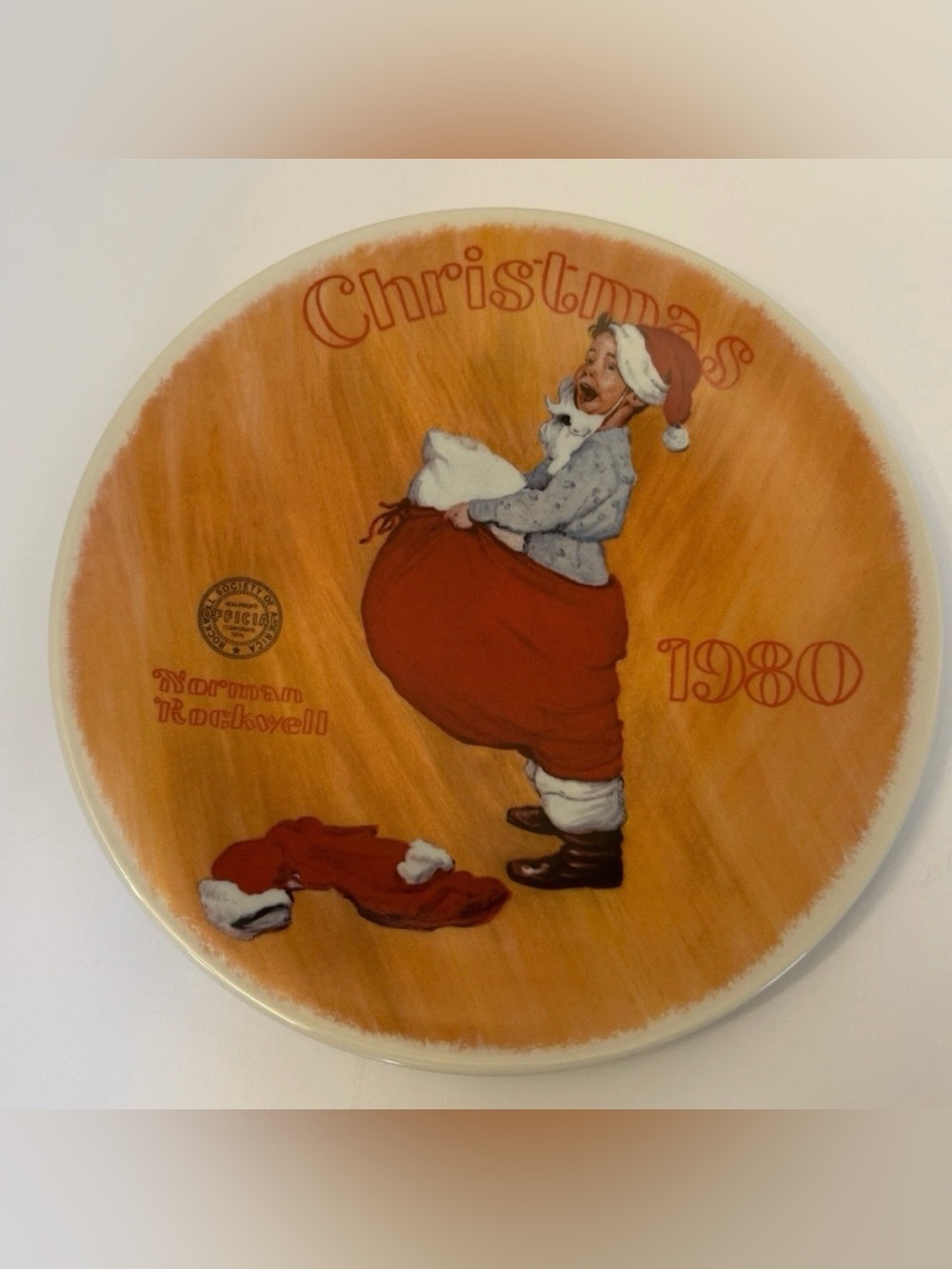 1980 Knowles "Scotty Plays Santa" Norman Rockwell Christmas Collector's Plate